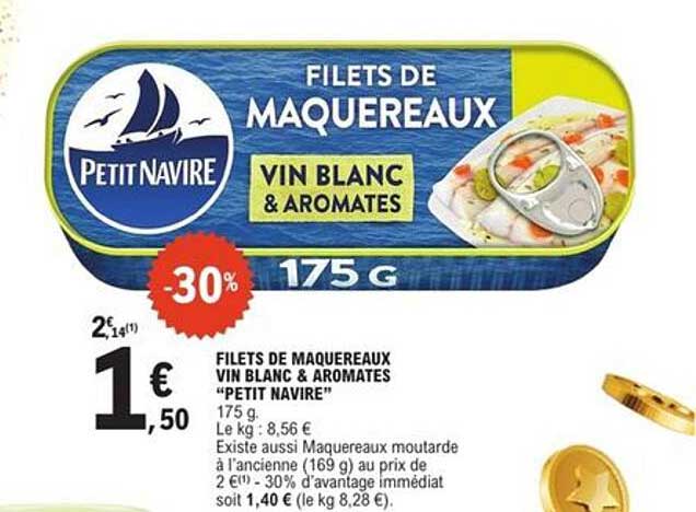 Filets de Maquereaux Vin Blanc & Aromates "PETIT NAVIRE"