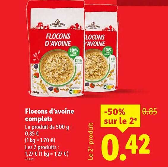 Flocons d'avoine complets