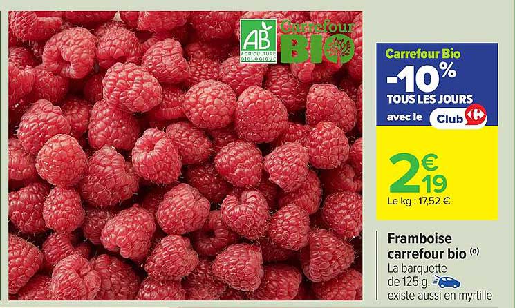 Framboise carrefour bio