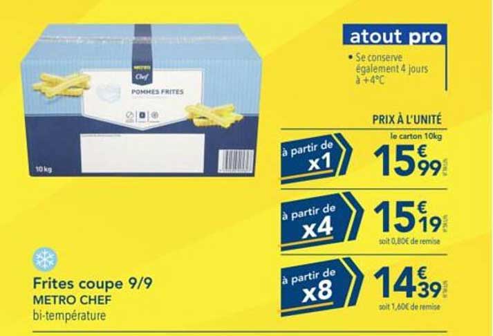 Frites coupe 9/9 METRO CHEF