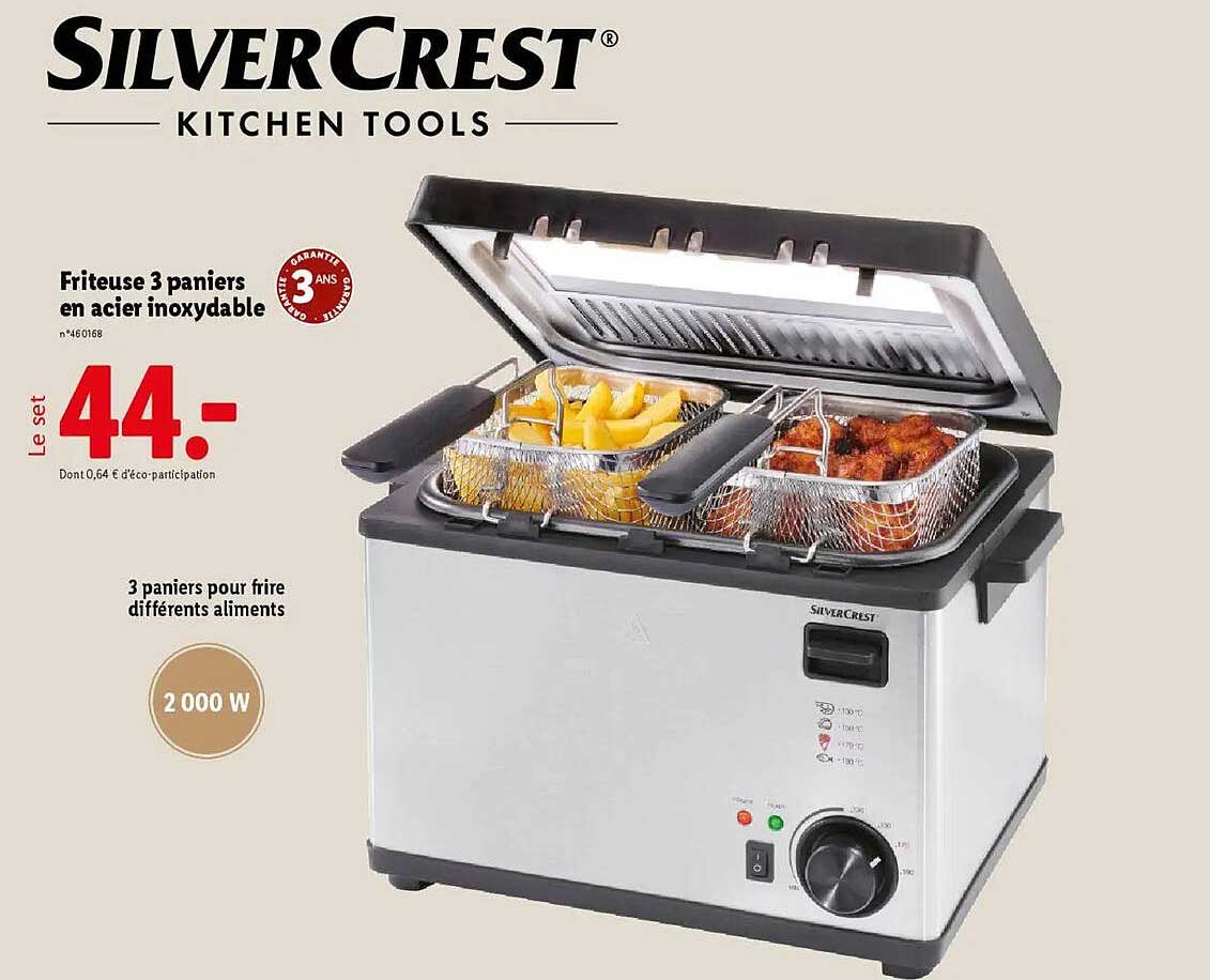 Friteuse 3 paniers en acier inoxydable