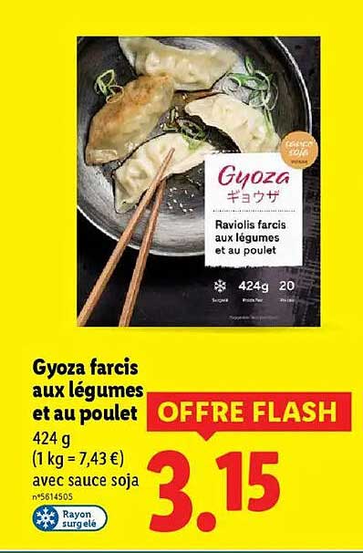 Gyoza farcis aux légumes et au poulet