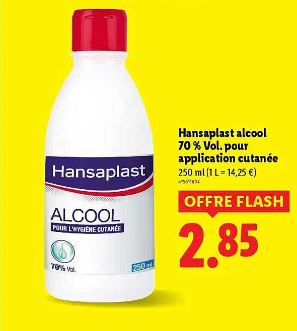 Hansaplast alcool 70 % Vol. pour application cutanée
