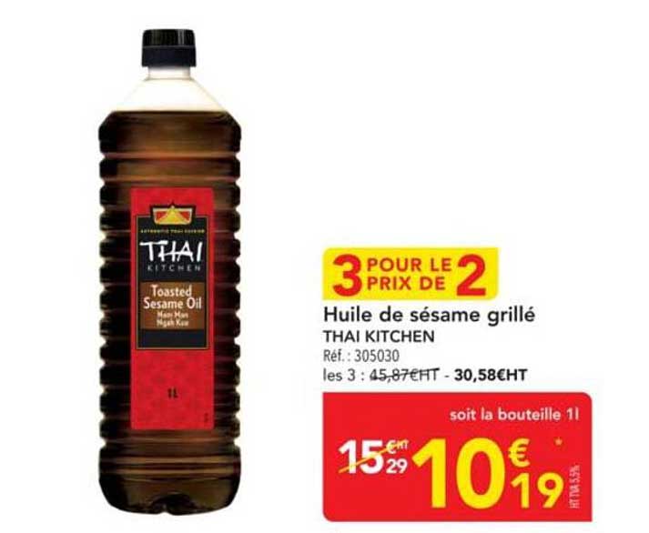 Huile de sésame grillé THAI KITCHEN