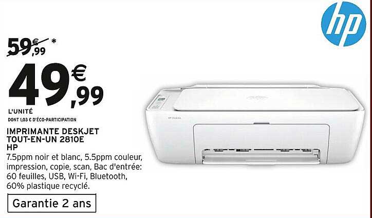 IMPRIMANTE DESKJET TOUT-EN-UN 2810E HP