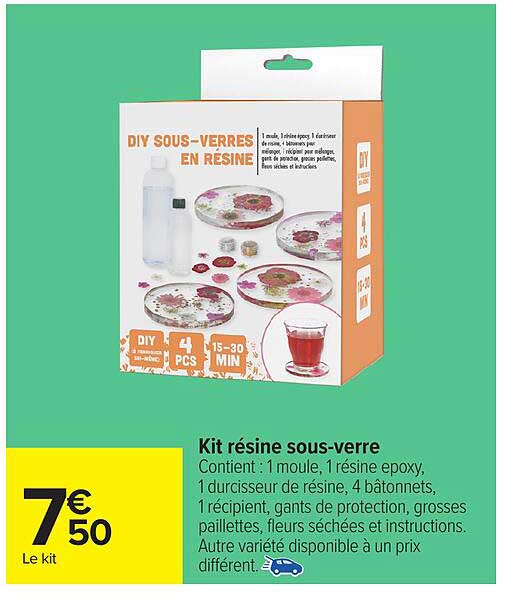 Kit résine sous-verre