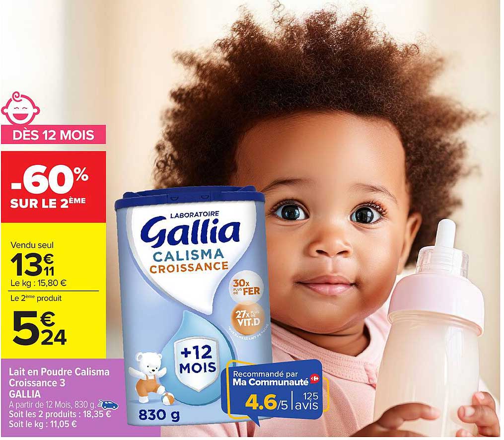 Lait en Poudre Calisma Croissance 3 GALLIA