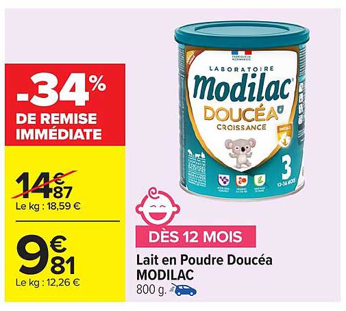 Lait en Poudre Doucéa MODILAC 800 g