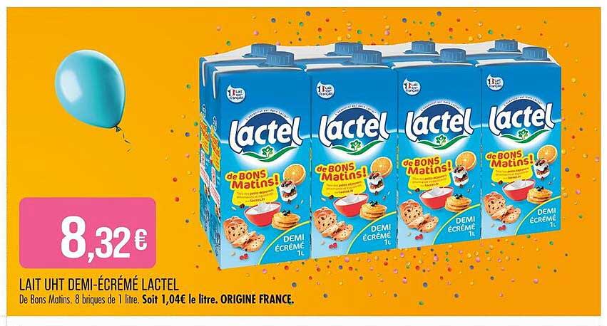 LAIT UHT DEMI-ÉCRÉMÉ LACTEL