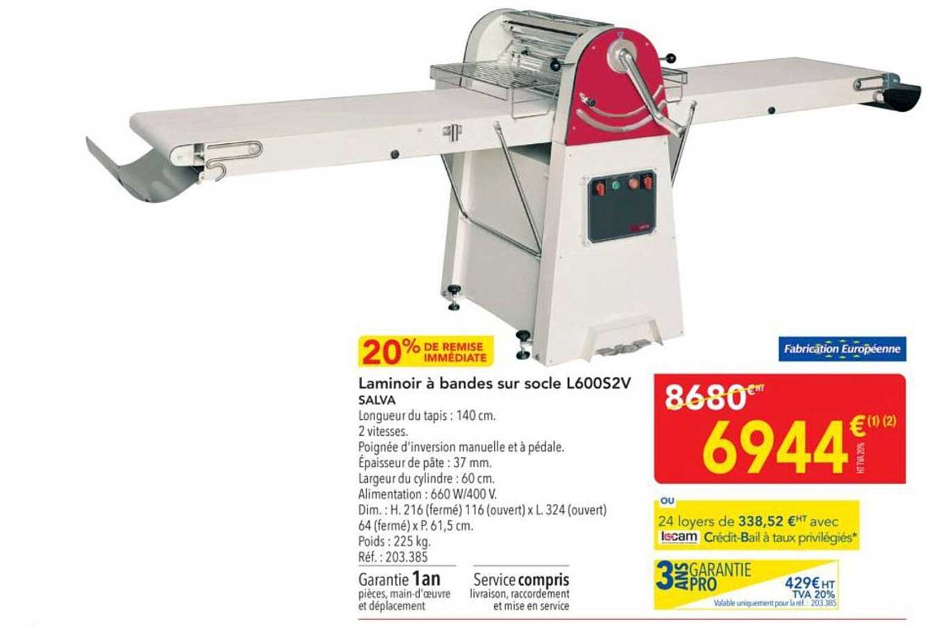 Laminoir à bandes sur socle L600S2V SALVA