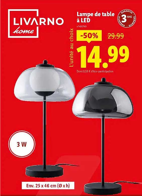 Lampe de table à LED