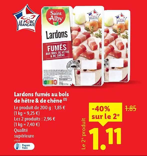 Lardons fumés au bois de hêtre & de chêne