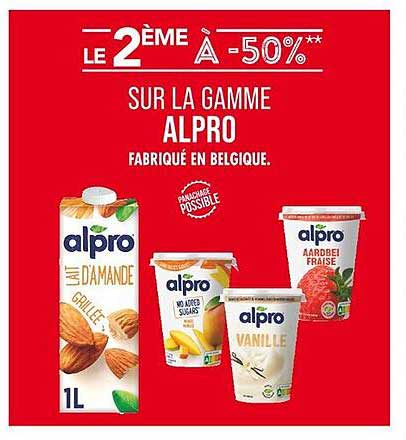Le 2ème à -50%** sur la gamme Alpro