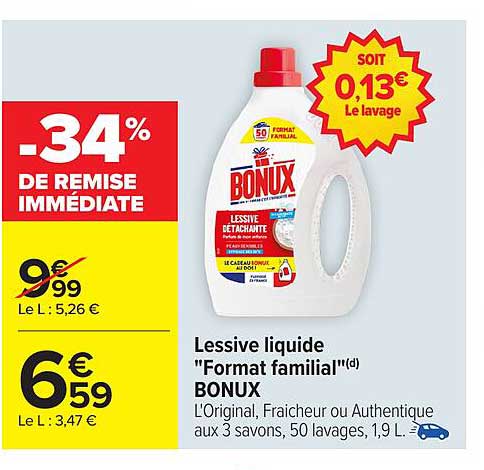 Lessive liquide "Format familial"(d) BONUX