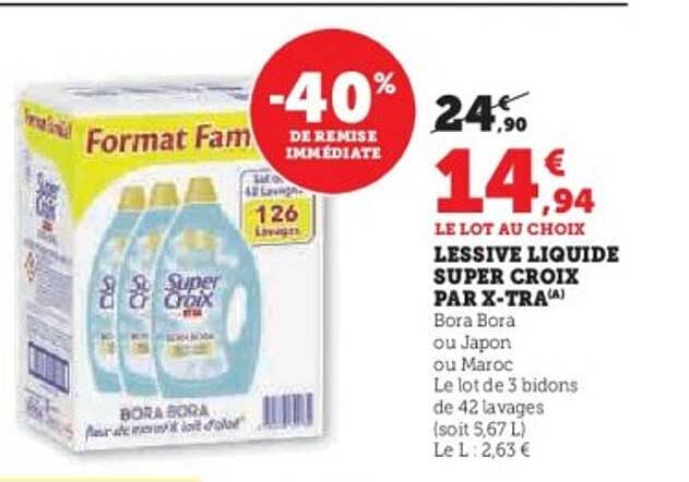 LESSIVE LIQUIDE SUPER CROIX PAR X-TRA