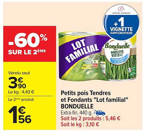 Lot Familial Bonduelle - Petits pois Tendres et Fondants
