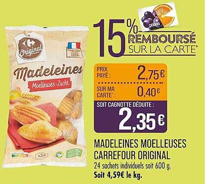 Madeleines Moelleuses Carrefour Original