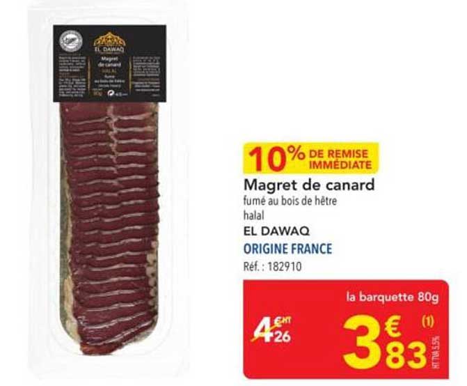 Magret de canard fumé au bois de hêtre halal