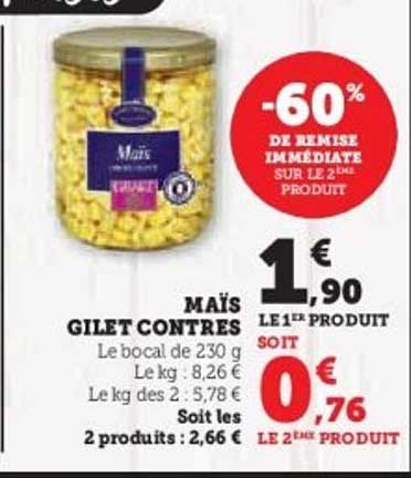 MAÏS GILET CONTRES