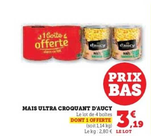 MAIS ULTRA CROQUANT D'AUCY - LE LOT DE 4 BOITES DONT 1 OFFERTE