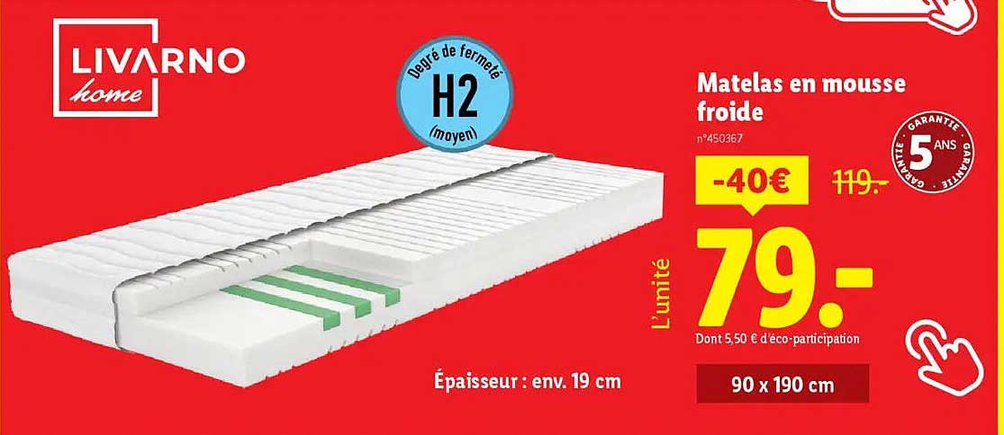Matelas en mousse froide
