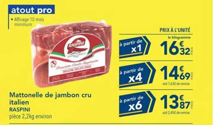 Mattonelle de jambon cru italien RASPINI