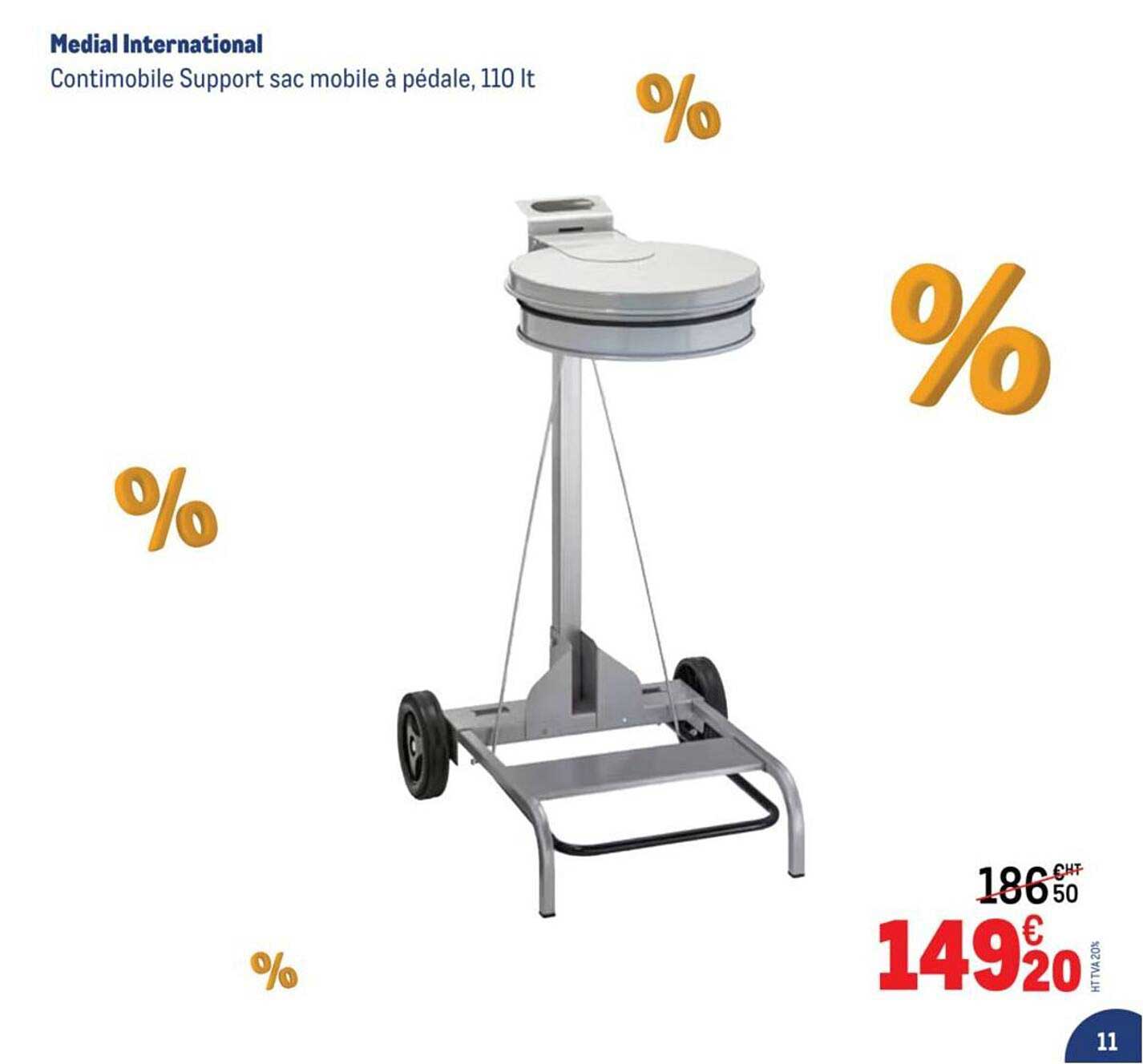 Medial International Contimobile Support sac mobile à pédale, 110 lt