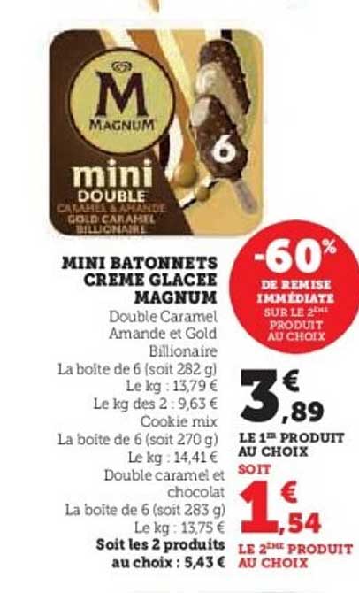 MINI BATONNETS CREME GLACEE MAGNUM