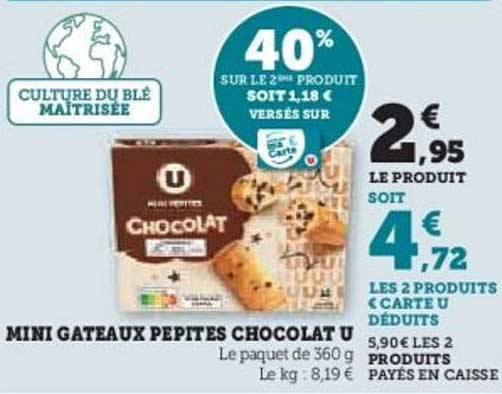 MINI GATEAUX PEPTES CHOCOLAT U