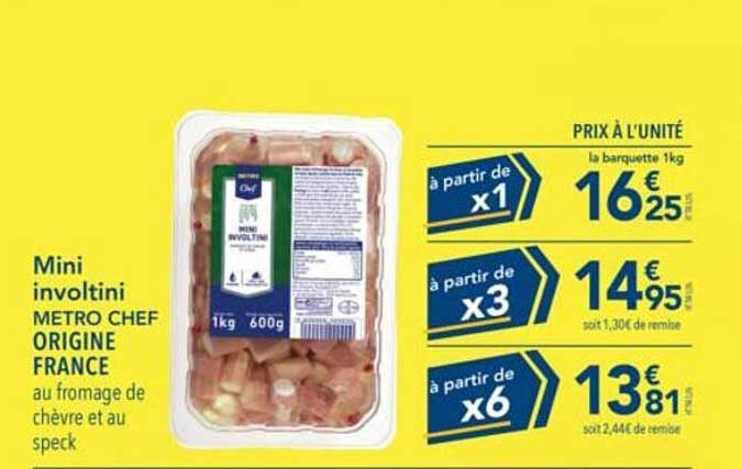 Mini involtini METRO CHEF ORIGINE FRANCE