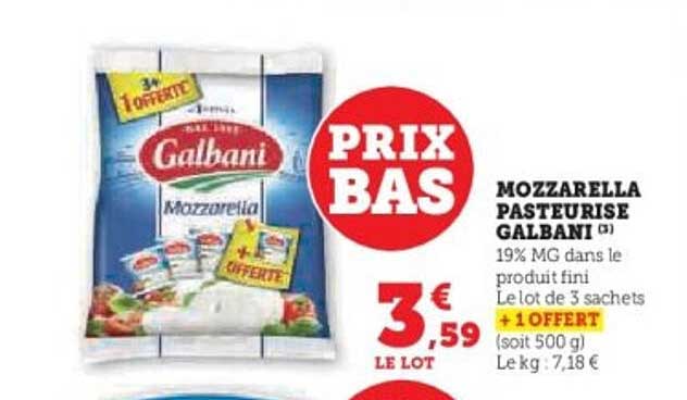 MOZZARELLA PASTEURISE GALBANI