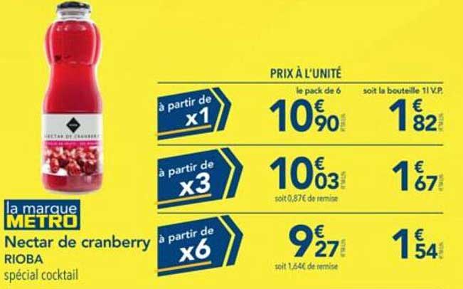 Nectar de cranberry RIOBA spécial cocktail