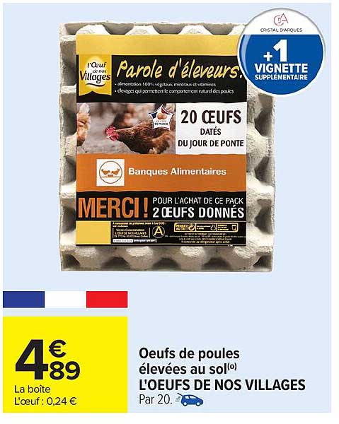 Oeufs de poules élevées au sol(°) L'OEUFS DE NOS VILLAGES