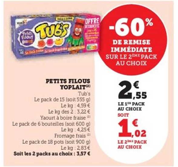 OFFRE EXCEPTIONNELLE : -60% DE REMISE IMMÉDIATE SUR LE 2ÈME PACK AU CHOIX