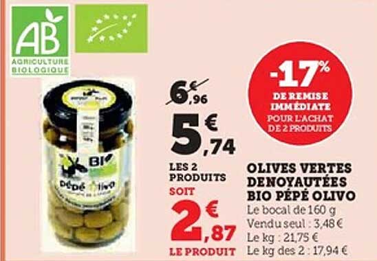 OLIVES VERTES DENOYAUTÉES BIO PÉPÉ OLIVO