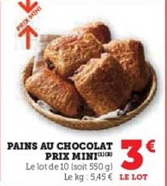 PAINS AU CHOCOLAT PRIX MINI
