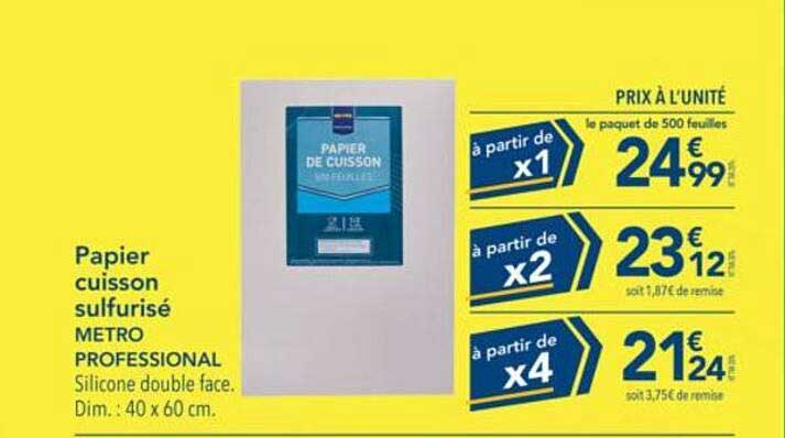 Papier cuisson sulfurisé METRO PROFESSIONAL
