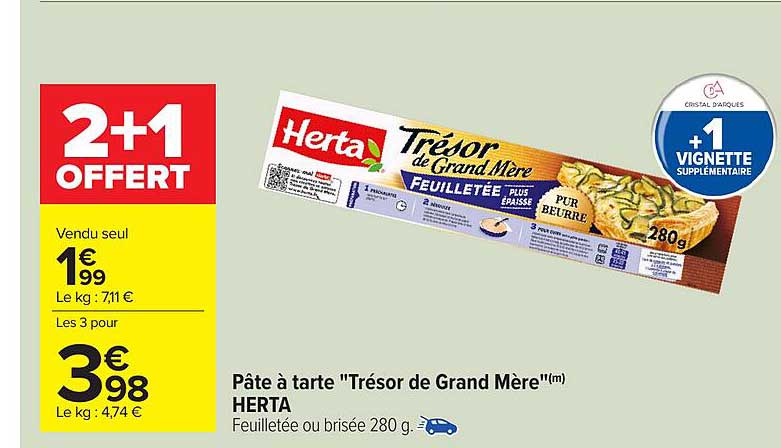 Pâte à tarte "Trésor de Grand Mère" HERTA