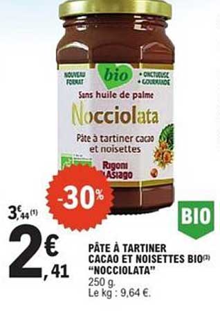 PÂTE À TARTINER CACAO ET NOISETTES BIO "NOCCIOLATA"