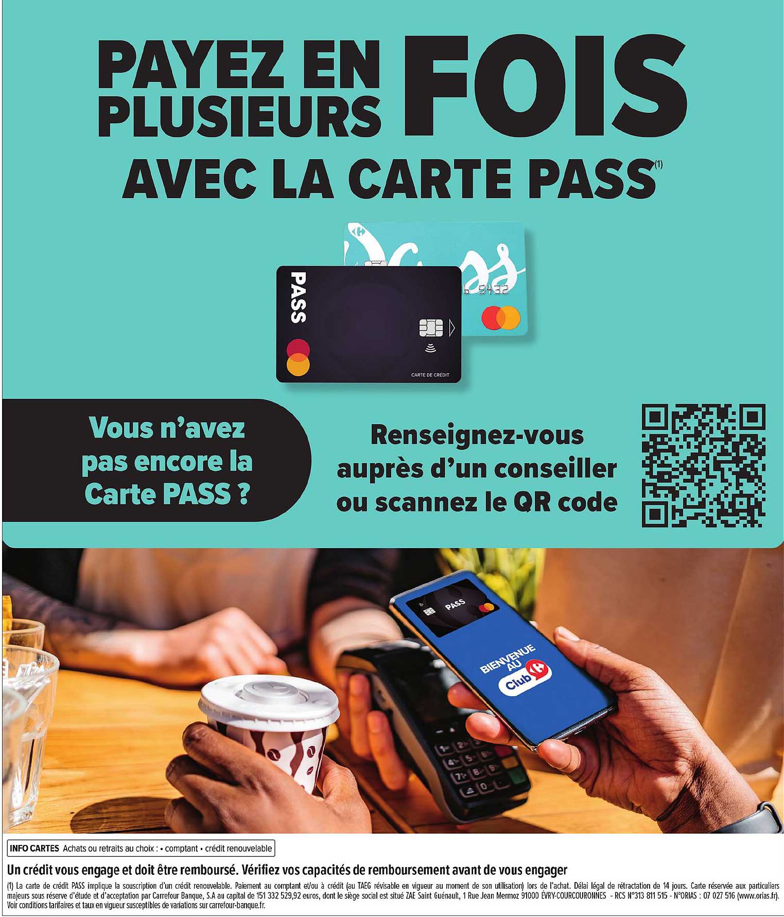PAYEZ EN PLUSIEURS FOIS AVEC LA CARTE PASS®