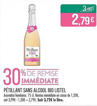 PÉTILLANT SANS ALCOOL BIO LISTEL