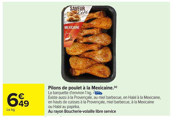 Pilons de poulet à la Mexicaine.