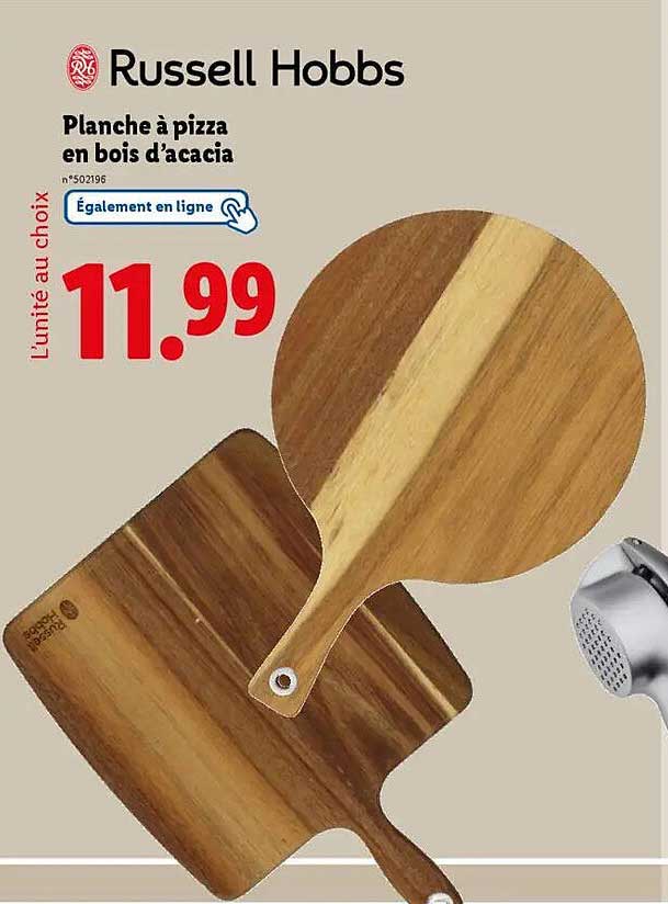 Planche à pizza en bois d'acacia