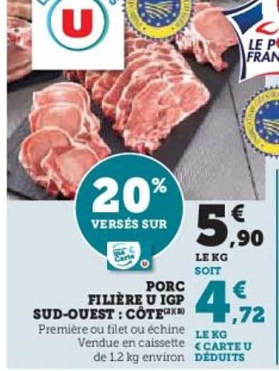 PORC FILIÈRE U IGP SUD-OUEST : CÔTE