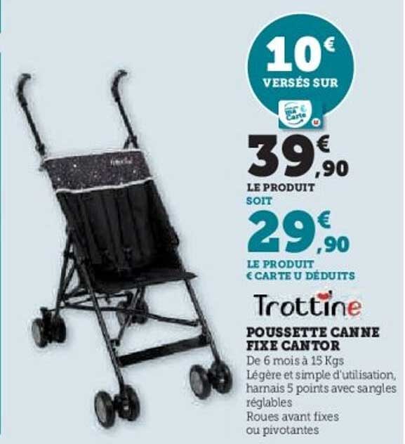 POUSSETTE CANNE FIXE CANTOR