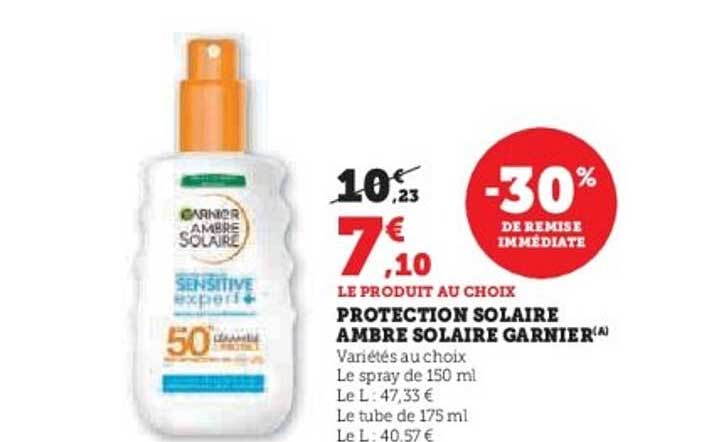 PROTECTION SOLAIRE AMBRE SOLAIRE GARNIER