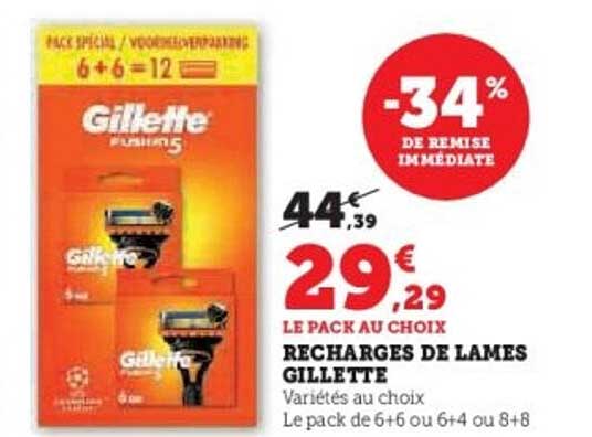 RECHARGES DE LAMES GILLETTE