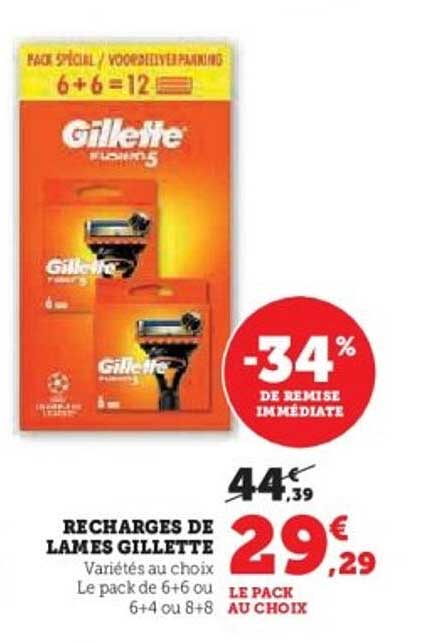 RECHARGES DE LAMES GILLETTE