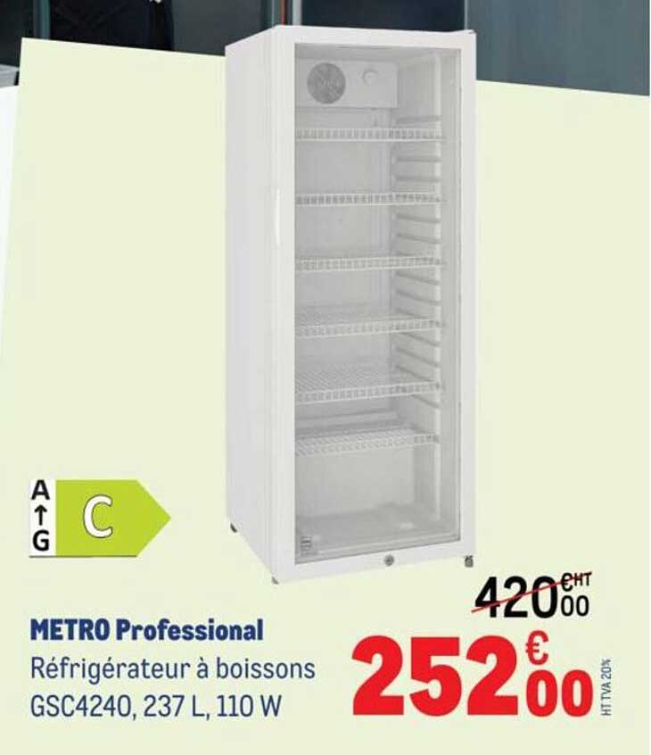 Réfrigérateur à boissons GSC4240, 237 L, 110 W