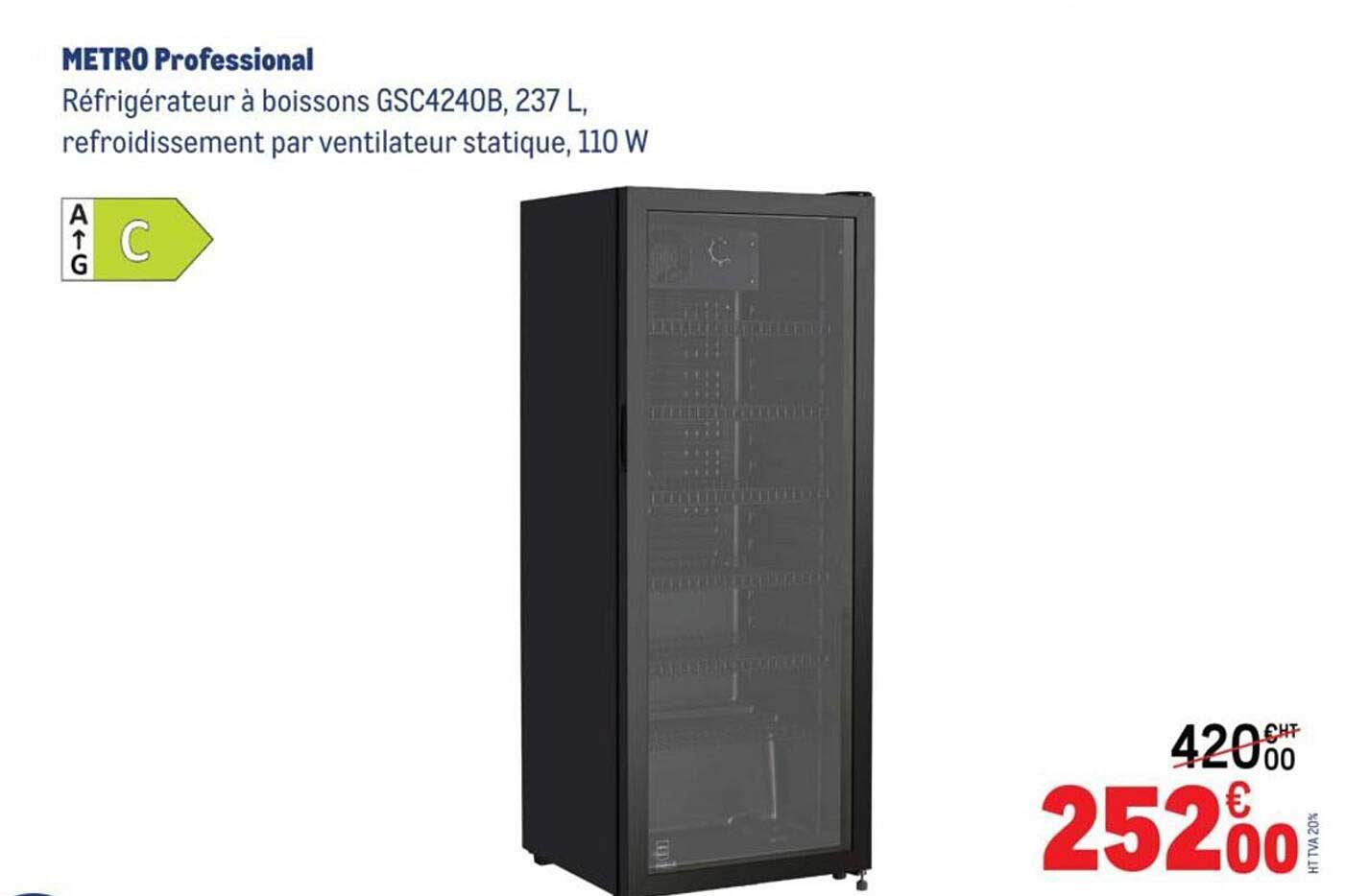Réfrigérateur à boissons GSC4240B, 237 L